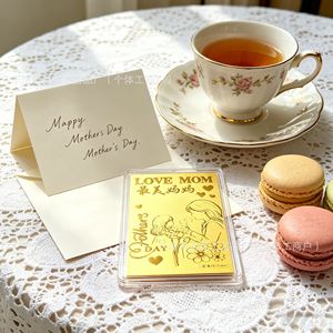 Billet de banque rectangulaire en feuille d'or 999 20mg pour la Fête des Mères, carte cadeau « Je t'aime Maman » - Product Image 3