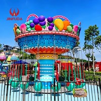 Manège à bas prix pour 16 places, thème pastèque, pour enfants, pour parcs d'attractions et fêtes foraines, avec chaises volantes, à vendre