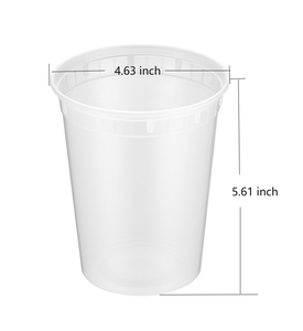 Tiya 32 oz Disposable Plastic <strong>Food</strong> Soup Cups <strong>Hot</strong> Soup Deli <strong>Containers</strong> PP Plastic Microwave Soup Deli <strong>Containers</strong> With Lid - Product Image 4