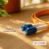 Kabel Patch Fiber Optik APC 3.0mm OM2 OM3 LC SC ST Duplex Single Mode LSZH Berbagai Panjang untuk Penggunaan Dalam Ruangan Pusat Data Sekolah Rumah Sakit