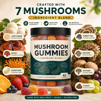 El suplemento de hierbas OEM/ODM Mushroom Gummies es rico en Reishi Lion's Mane Ashwagandha y Turkey Tail Maitake