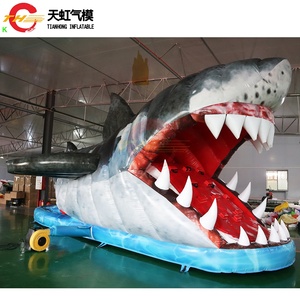 Tobogán de tiburón inflable gigante de 11m de largo, carrera de obstáculos inflable con <span class=keywords><strong>boca</strong></span> de tiburón feroz, juego deportivo a la venta - Product Image 5