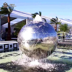 Air Mancur Dekorasi Luar Ruangan Taman Rumah, Air Terjun Stainless Steel Mangkuk Halaman Bola Dunia