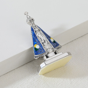 Statua della <span class=keywords><strong>Madonna</strong></span> di Aparecida Vintage con Orologio, Ornamento Artigianale Religioso in Metallo Intagliato per Altare Domestico - Product Image 3