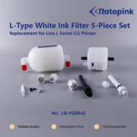 Ratopink LB-PG0442 Filtre à encre blanche de type L, lot de 5 pièces, remplacement pour imprimante CIJ Linx série L
