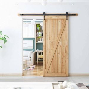 Kit de Herrajes para Puerta Corredera Estilo Rústico Clásico Moderno WEKIS, Riel de Acero con Rodillos, Capacidad de 250 lb, para Oficinas y Edificios - Product Image 2