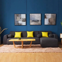 Sofá Modular Moderno de Tres Plazas Tipo L, Sofá de Lino Artístico, Sofá Ecológico de Esponja para Apartamento, Venta al Por Mayor de Fábrica, Económico