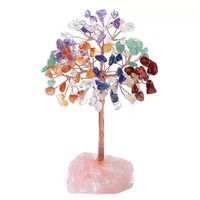 Pendentifs et breloques en améthyste naturelle style punk, arbre à argent en cristal, avec gravier 7 couleurs et strass, pour la maison, la mode et les mariages