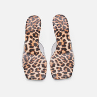 XINZI RAIN Vente en gros Sandales d'été à bout ouvert pour femmes avec lanière en PVC transparent à imprimé léopard pour femmes