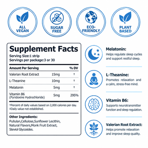 Film buccal à dissolution orale de qualité alimentaire à base d'extrait de racine de valériane pour favoriser un sommeil apaisant – Vente chaude - Product Image 2