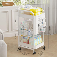 Vente flash : Chariot utilitaire à roulettes en métal à 3 niveaux pour la cuisine, petit chariot mobile, chariot de rangement à 3 tiroirs