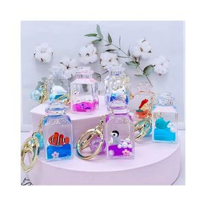 New Gifts Creative Cute Key Chain Keyring Pendant Acrylic Quicksand Liquid <b>Floating</b> Marine Animal Keychain - Product Image 6