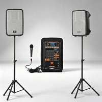 Ensemble de haut-parleurs verticaux en plastique EP-210 de 10 pouces, 300 W RMS, mixeur 2 canaux, système audio de scène extérieur