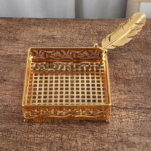 2025 Qian Hu Cổ Điển Vàng Kim Loại Phẳng Khăn Ăn Chủ Giá Tốt Nhất Bền Mô Hộp Cho Bảng Trang Trí Chiết Giang Nguồn Gốc - Product Image 4