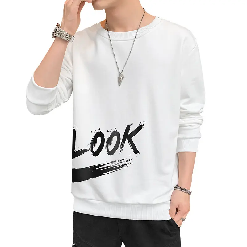 Men's round neck loose sweater new Korean style trend student handsome autumn and winter top clothes men's clothing