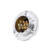 Conector de Sensor de Automatización GX40, 2, 3, 4, 5, 6, 7, 8, 9, 10, 12 Polos, Tipo Brida de 3 Orificios, Roscado, Macho, Montaje en Panel, Plata