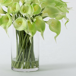 Decoración Duradera para Sala de Estar, 50 Piezas de Ramo de <span class=keywords><strong>Flores</strong></span> <span class=keywords><strong>Artificiales</strong></span> de Lirio de Cala Verde Claro Realista <span class=keywords><strong>con</strong></span> Florero de Vidrio - Product Image 4