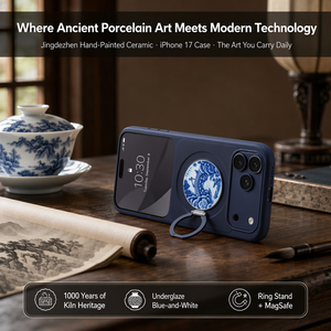 Custodia per <span class=keywords><strong>iPhone</strong></span> 17 Apple con supporto per ricarica wireless diretta, cover posteriore in ceramica, caratteristiche culturali di Jingdezhen. - Product Image 6