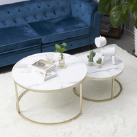 Table basse gigogne en bois de style ferme nordique moderne de luxe avec rangement et pieds dorés pour salon et mobilier de maison