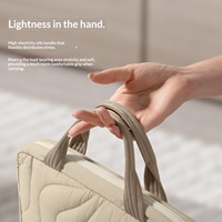 Sac fourre-tout matelassé ultra léger et résistant à l'usure pour ordinateur portable, sac à main en polyester couleur unie moelleux, pochette de protection pour ordinateur portable 001