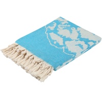 Handuk Mandi Turki dengan Desain Nanas Jacquard Fouta Biru Es Warna Bakar Berumbai Turki Handuk Pantai % 100 Katun