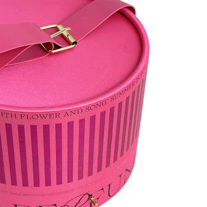 Luxury Round Rose <strong>Red</strong> Wedding Favor Festive Storage Decorated Cardboard <strong>Box</strong> with Handle - Product Image 4