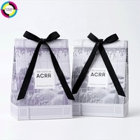 Boîte cadeau en papier personnalisée avec ruban, boîte d'emballage pliante de luxe pour cosmétiques, parfums, bougies, cadeaux d'anniversaire