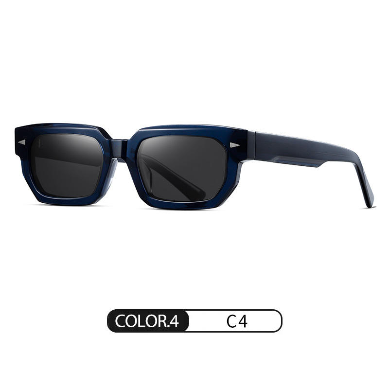 Blue frame with gray lenses