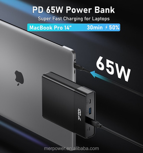 พาวเวอร์แบงค์ PD 65W 2 ช่องอินพุต 3 ช่องเอาต์พุตพร้อมกันสำหรับโทรศัพท์มือถือ โน้ตบุ๊ก อุปกรณ์พกพา ชาร์จเร็ว - Product Image 3