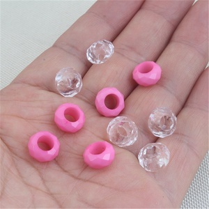 Perles acryliques colorées en forme de losange à gros trous pour la décoration de perruques, dreadlocks, tresses, bijoux DIY, accessoires de coiffure pour filles et bandeaux - Product Image 4