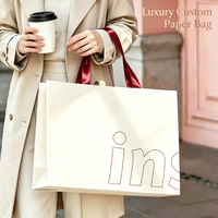 Sacs cadeaux de luxe en gros avec poignée en ruban de soie, sac en papier personnalisé avec logo imprimé pour vêtements, bijoux, cosmétiques, fêtes, mariages