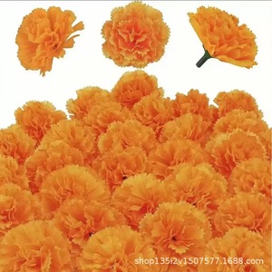 ดอกคาร์เนชั่นประดิษฐ์จากไหมสีส้ม ของตกแต่งงานฮาโลวีน ของตกแต่งงานแต่งงาน อุปกรณ์ประกอบฉากถ่ายภาพกลางแจ้ง ของตกแต่งบ้าน - Product Image 1