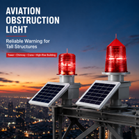 LED Rojo de 15W 1000cd IP65 con Fotocélula para Torres de Transmisión, Luces de Obstrucción de Aviación WON-SOLAR-122