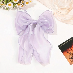 Large Bow Long Tail Spring <strong>Hairpin</strong> Organza <strong>Color</strong> Clip Girl Ladies <strong>Fashion</strong> Hair Accessories Wholesale Bow Hair - Product Image 5