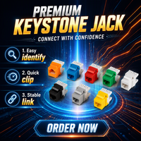 Module réseau RJ45 Keystone Jack Cat6 UTP 250V, boîtier PC, couleurs assorties, connecteur femelle 8P8C sans outil, codage couleur des données