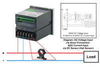 Acrel PZ72L-DE Analyseur de puissance intelligent numérique triphasé Modbus, compteur d'énergie DC pour l'énergie solaire photovoltaïque, écran LCD