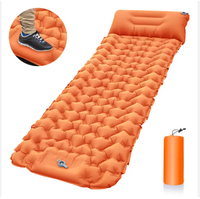 Matelas de camping gonflable d'extérieur avec oreillers, tapis de voyage, lit pliant, coussin d'air ultraléger pour la randonnée et le trekking