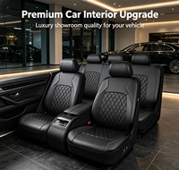 Housses de siège auto MELCO, ensemble complet, luxe, cuir matelassé, protection PVC, universelles, compatibles airbag, pour berline, SUV, camionnette