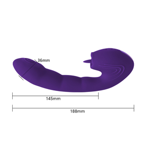 Vibromasseur Duo Pulse à 10 modes avec langue léchante en silicone, rechargeable par USB, étanche IPX6, faible bruit, masseur personnel - Product Image 6