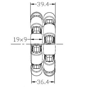 14058 Placa De Plástico De Nylon Duplo <span class=keywords><strong>Omni</strong></span> Roda <span class=keywords><strong>100mm</strong></span> com Rolo De Rolamento - Product Image 5