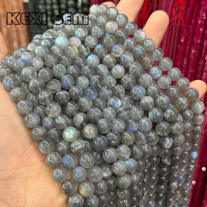 Cuentas de Labradorita Natural Gris al por Mayor, 4mm 6mm 8mm 10mm 12mm, Cuentas Redondas Sueltas de Labradorita Natural con Destello Azul para Pulseras DIY - Product Image 3