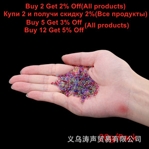 Perles de verre irisées transparentes 20g sans trous, perles à bulles pour nail art DIY, strass colorés scintillants pour manucure - Product Image 3