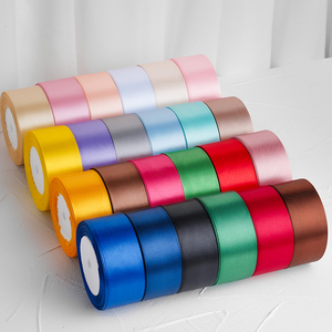 ริบบิ้นผ้าซาตินโพลีเอสเตอร์กว้าง 4 ซม. ริบบิ้นผ้าไหมหลากสี สำหรับทำ<span class=keywords><strong>เค้ก</strong></span> ดอกกุหลาบแฮนด์เมด ช่อดอกไม้ DIY  แถบผ้าสำหรับห่อของ - Product Image 4