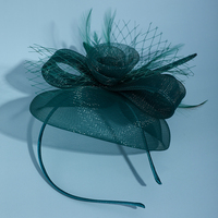 Trompette fleur forme maille gaze Homburg chapeau de fête pour les femmes plume chapeau formel pour dames