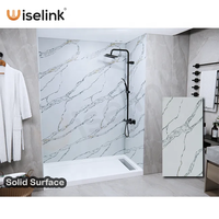 Panneau mural de douche en surface solide, pierre artificielle, entourage de douche de salle de bain, dalles acryliques découpées sur mesure
