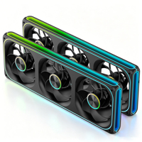 Kit de Ventiladores ARGB Inversos AntarcChill de 360 mm con Control PWM, Ventilador de Admisión Inversa de 120 mm para Cajas de Juegos Panorámicas de Alta Gama