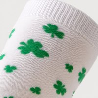 Vente en gros de bas de cuisse pour femmes, motif trèfle de la Saint-Patrick, rayés, tricotés, au-dessus du genou, OEM, marque privée, design personnalisé