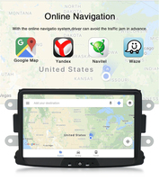 Autoradio double DIN Android Lecteur DVD de voiture Wifi GPS Navigation Radio pour Renault Dacia Duster Sandero 2010-2015 Logan 2012