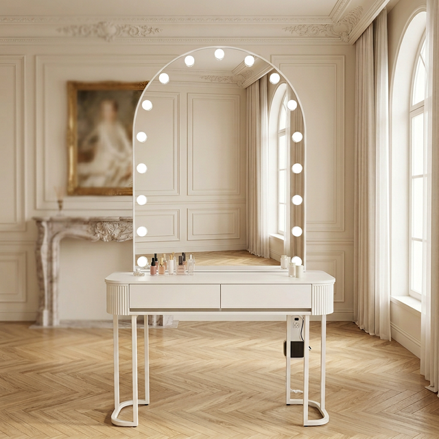 Professional Manufacture High Quality Vanity Makeup Mirror Table With Led Lights for Cosmetic