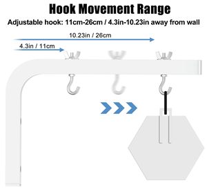 Support mural universel <span class=keywords><strong>pour</strong></span> <span class=keywords><strong>écran</strong></span> de projecteur, support en L de 11 pouces, extension réglable avec crochet <span class=keywords><strong>pour</strong></span> <span class=keywords><strong>écran</strong></span> de projecteur - Product Image 3